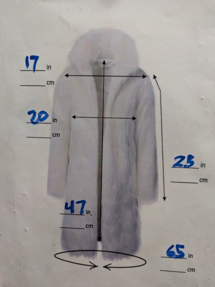 Full Length Canadian Lynx Coat with Shawl Collar, Sz M