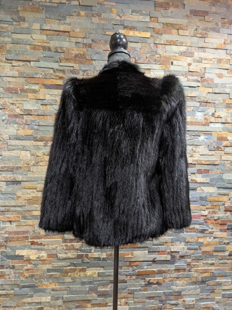 Corded Black Mink Tail Jacket, Size S