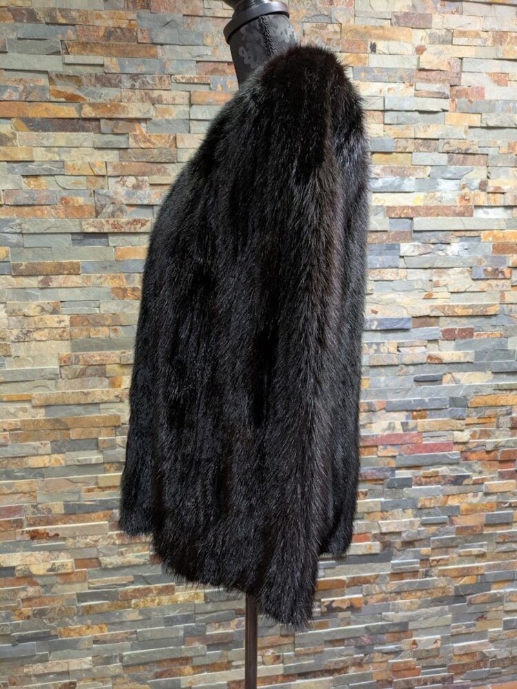 Corded Black Mink Tail Jacket, Size S