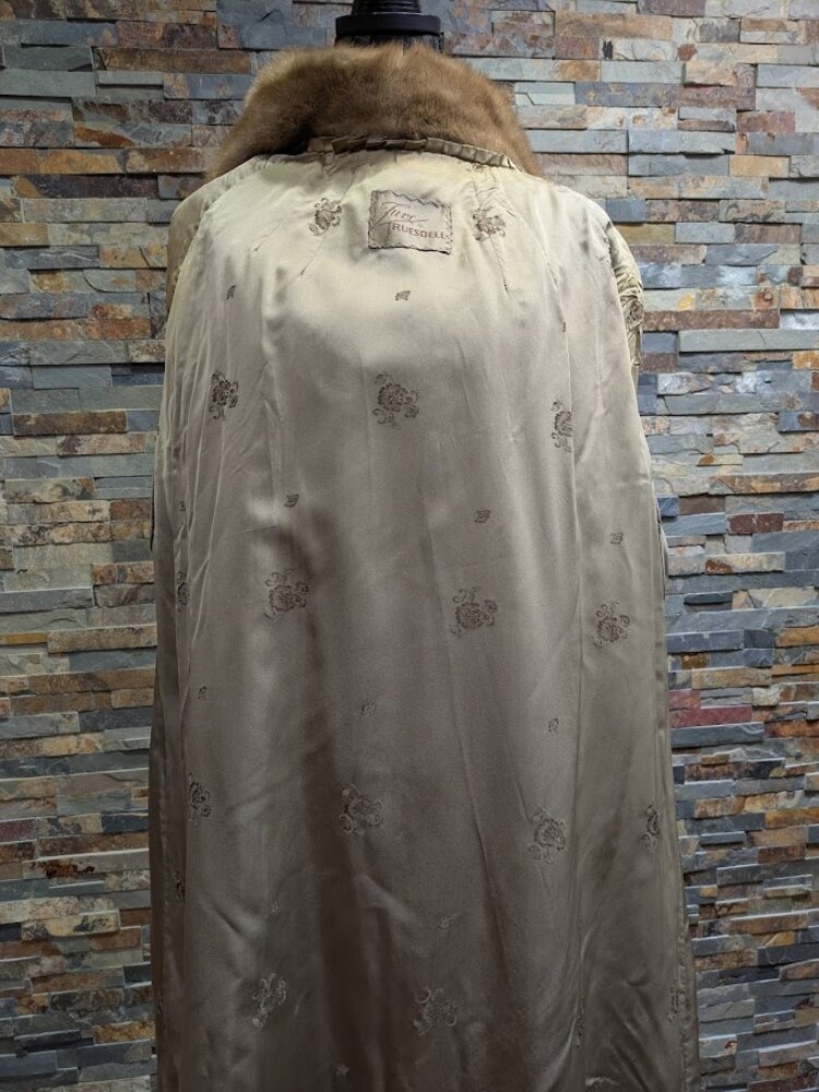 Furs By Truesdell Autumn Haze Pastel Mink Fur Stroller Coat with Notched Lapel, Size XL