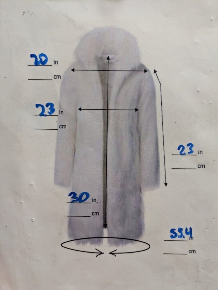 Furs By Truesdell Dark Ranch Mink Female Pelt Fur Coat with Diagonal Sleeves, Size  M