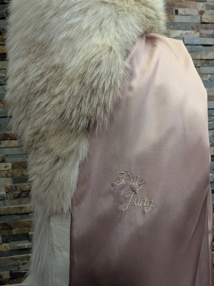 Canadian Coyote Fur Coat with Shawl Collar, Size M