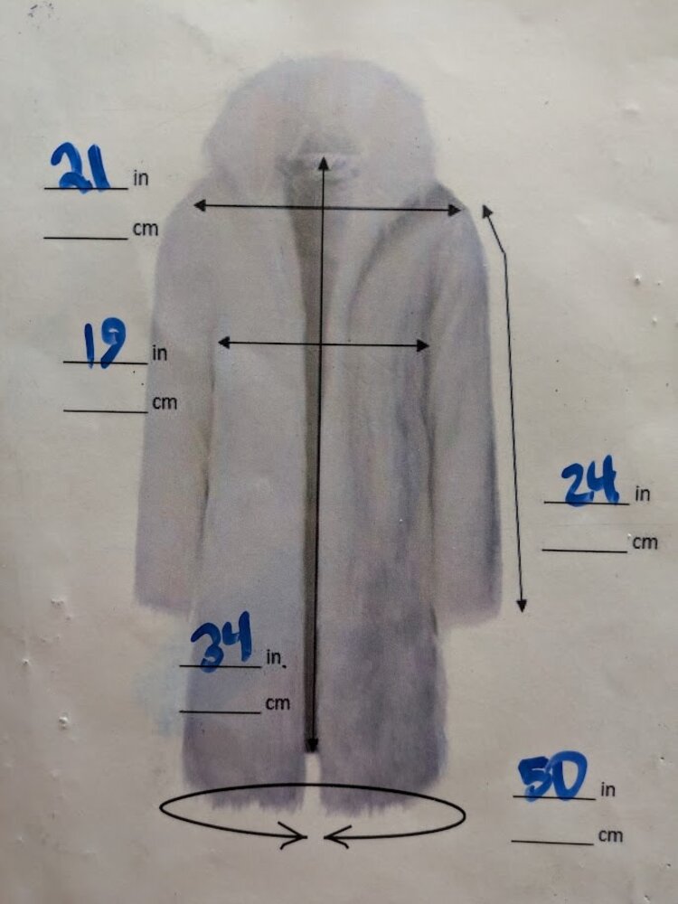 Canadian Coyote Fur Coat with Shawl Collar, Size M