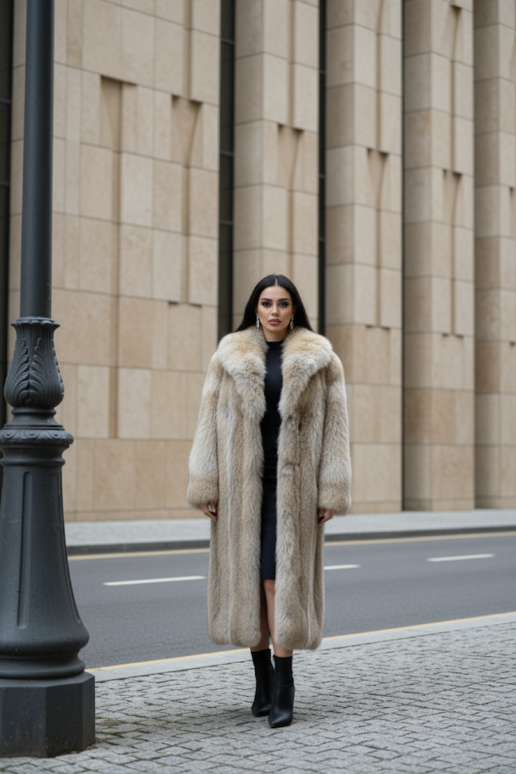 Canadian Coyote Coat, Size Large