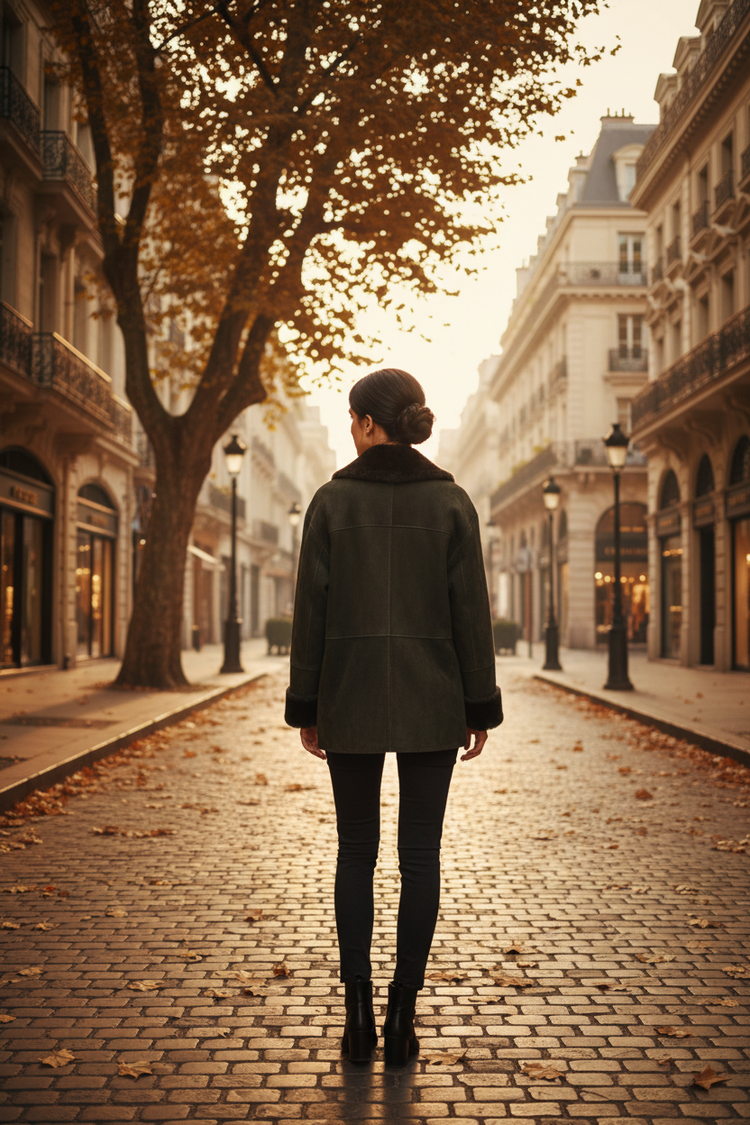 Forest Green Shearling Stroller, Size L