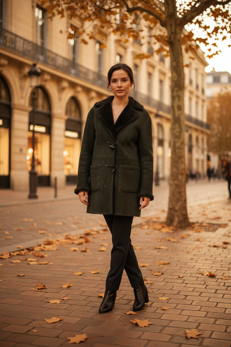 Forest Green Shearling Stroller, Size L