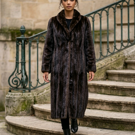 Very Dark Brown Gucci Mink Full Length Sz M