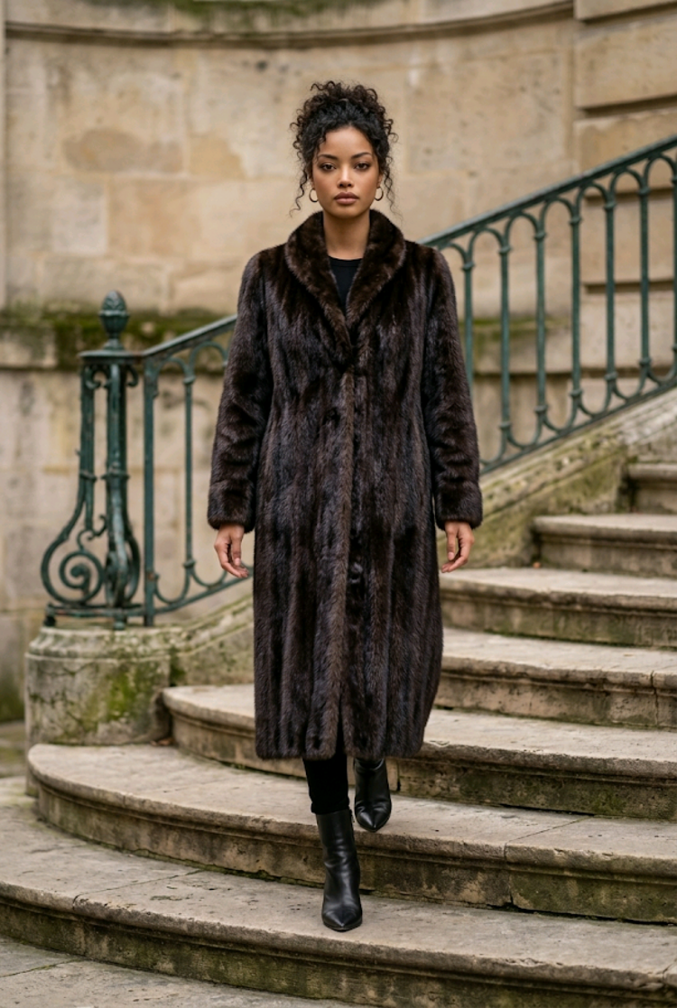 Very Dark Brown Gucci Mink Full Length Sz M