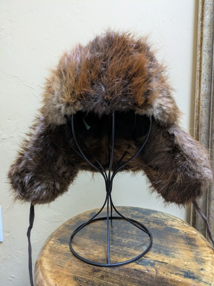 Beaver Fur Ushanka Hat with Leather Ties