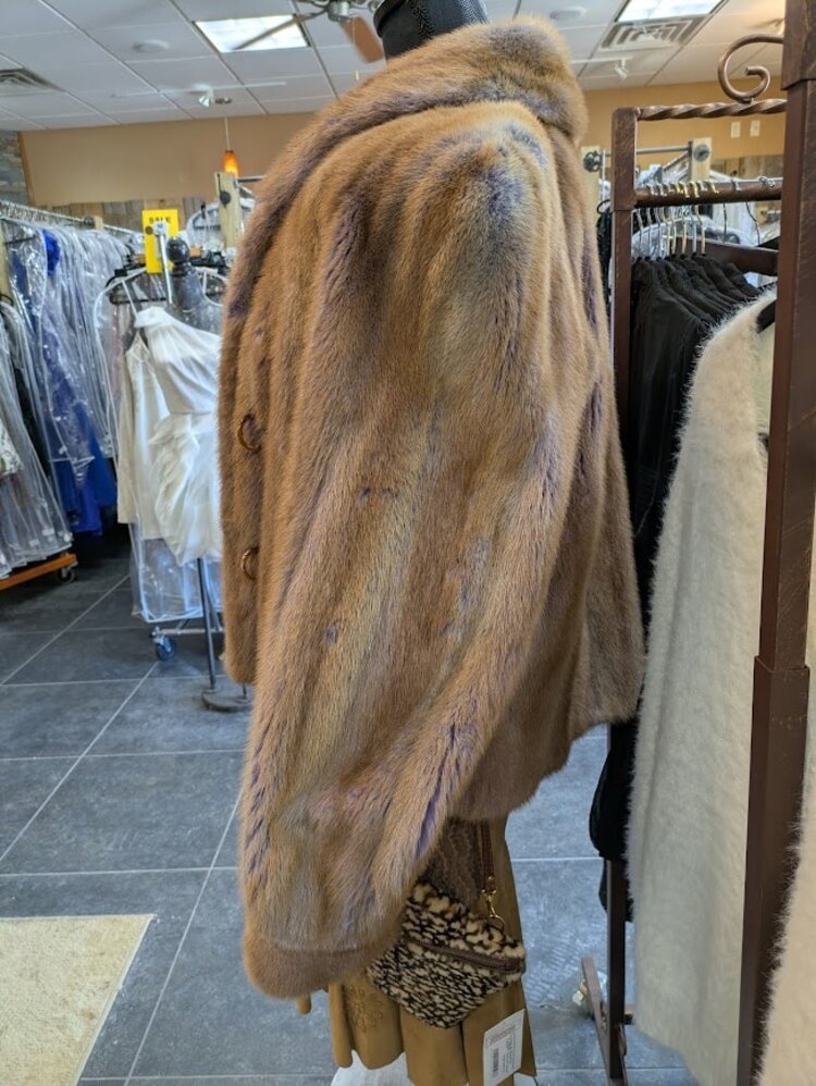 Lilac Shadow Autumn Haze Mink with Shawl Collar Jacket, Size M