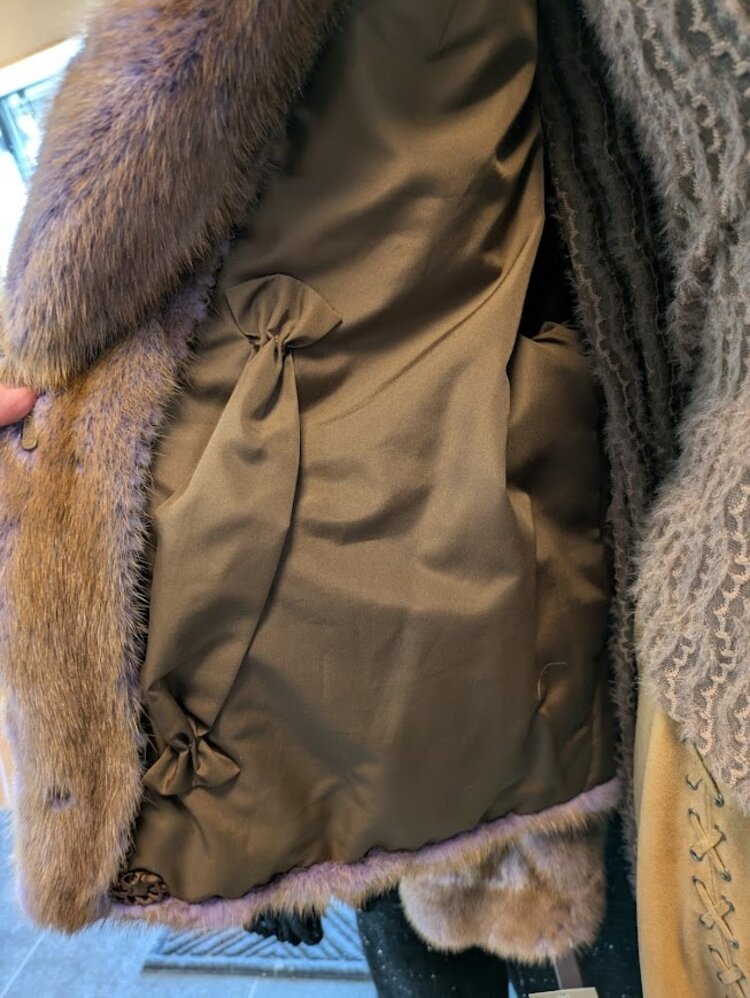 Lilac Shadow Autumn Haze Mink with Shawl Collar Jacket, Size M