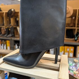 Black Bootie with Foldover Cuff, Size 7