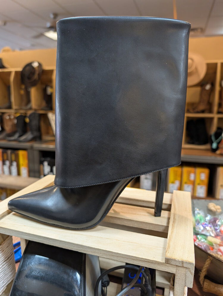 Black Bootie with Foldover Cuff, Size 7