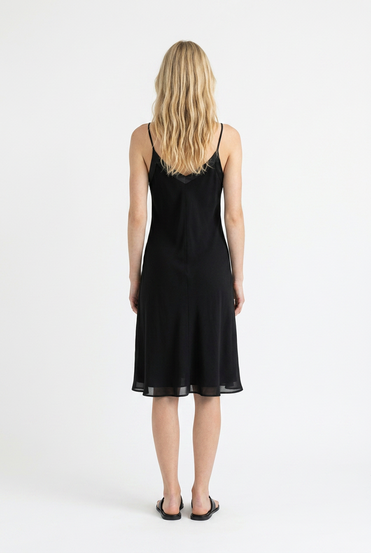 Cachet Black Sheath Dress with Speckled Bead Embellishment, Size 8