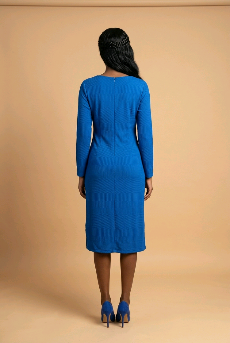 Maggy London Royal Blue Faux Wrap Dress, Size 16W