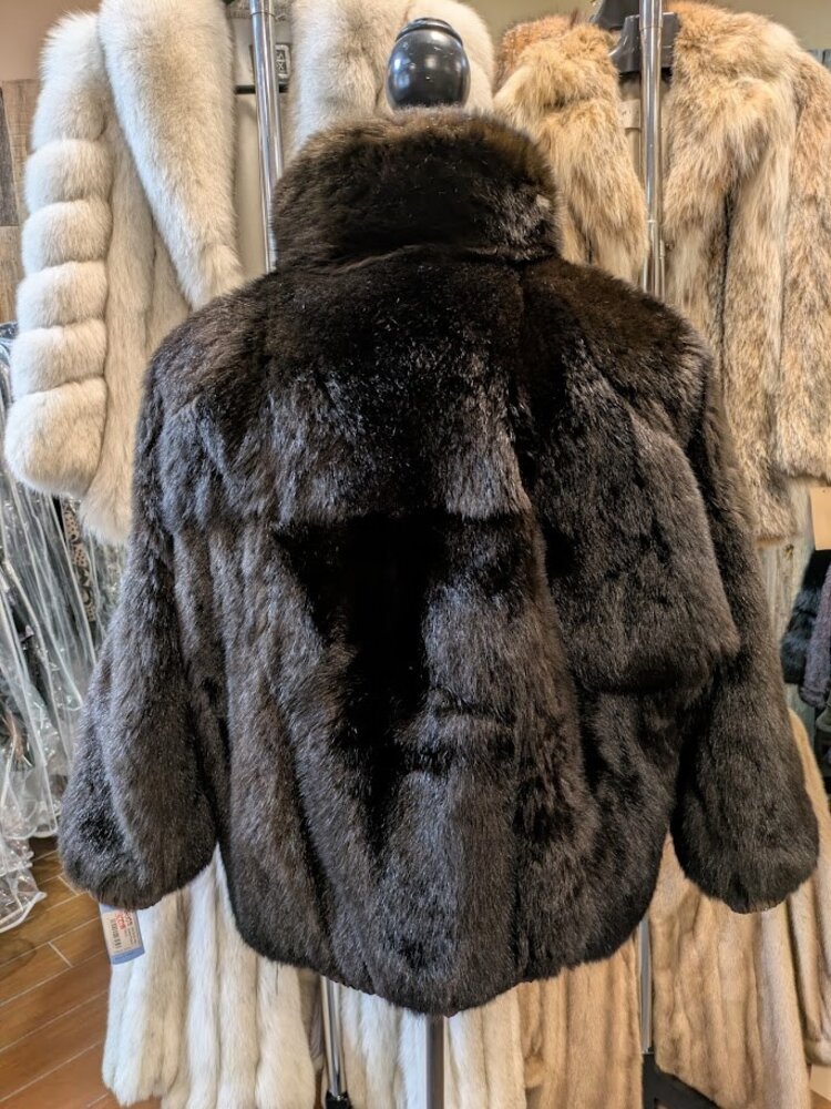 Reversible Dark Brown New Zealand Possum Bomber, Size XL