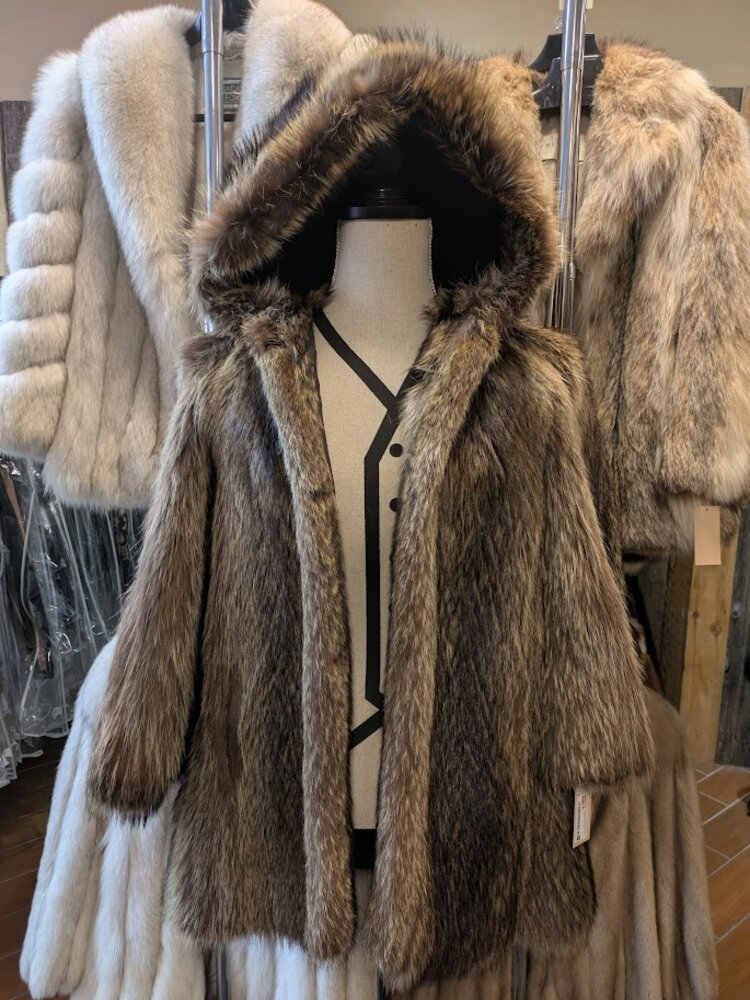Raccoon Jacket with Hood, Size M
