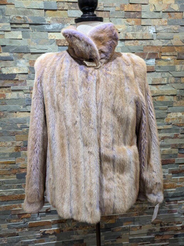 Lilac Shadow Autumn Haze Mink Jacket, Size M/L