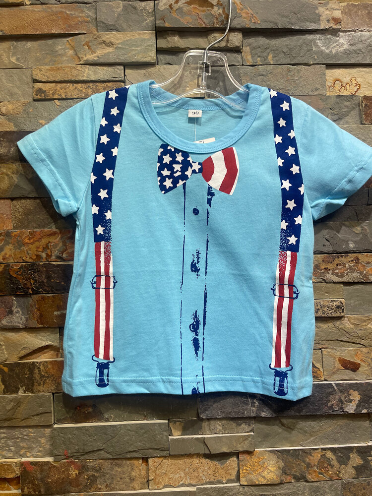 Blue USA Print T-Shirt