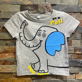 Gray Elephant Graphic T-Shirt