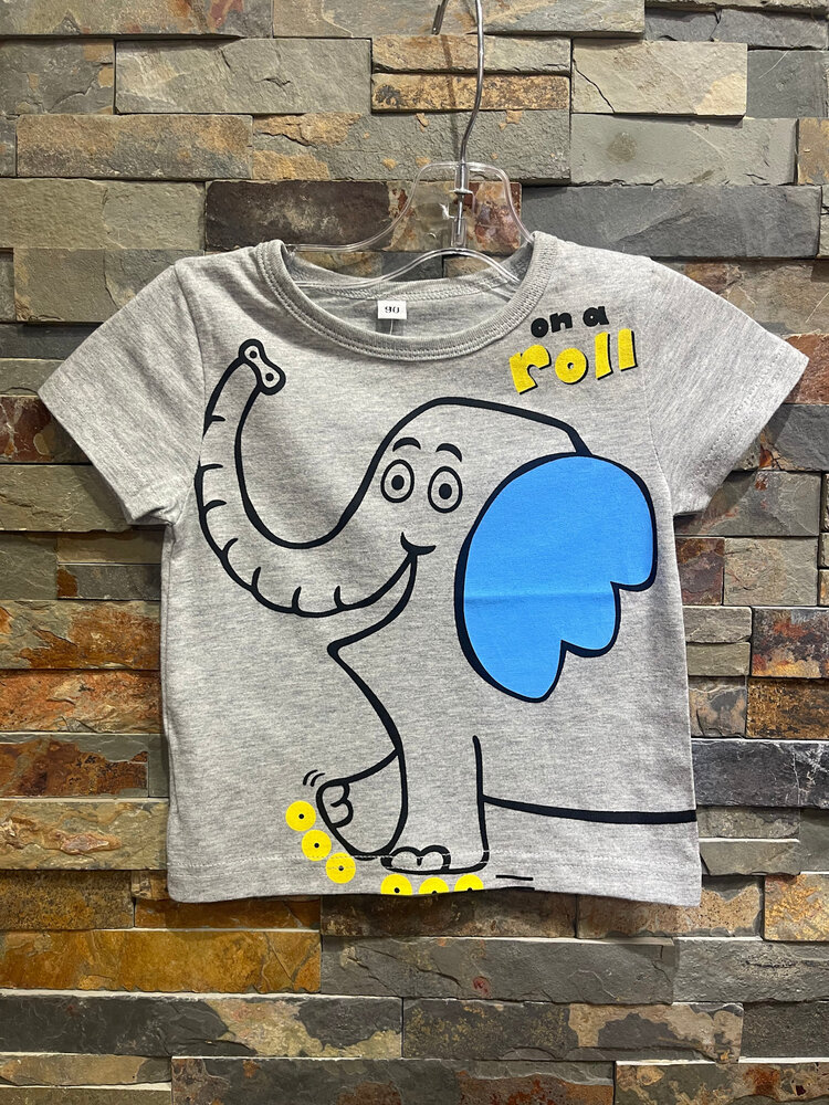 Gray Elephant Graphic T-Shirt
