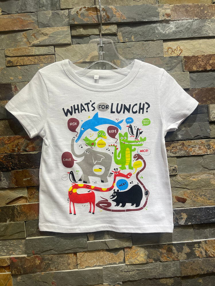 White Whats For Lunch Graphic T-Shirt