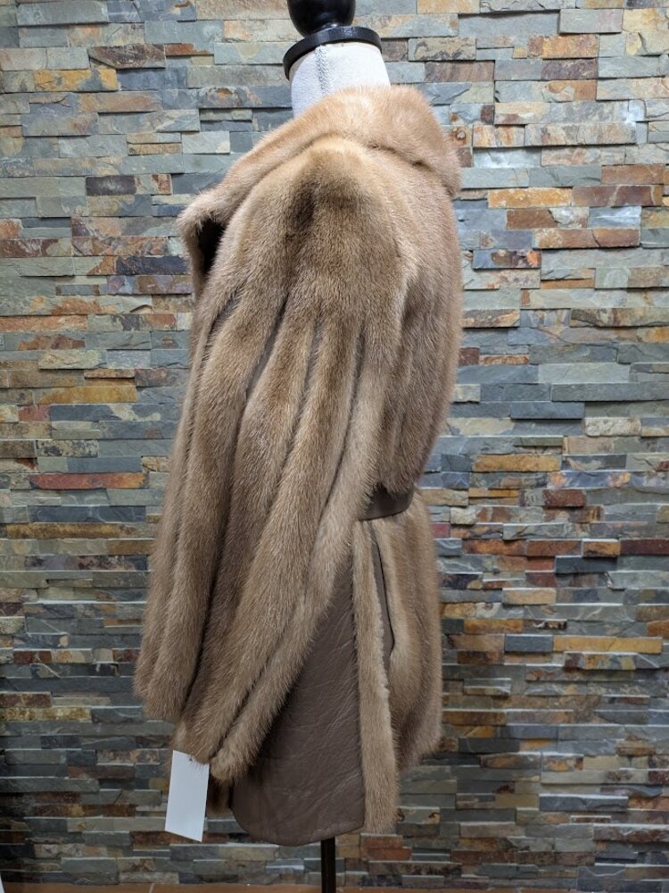 Autumn Haze Mink with Leather Trim, Size L