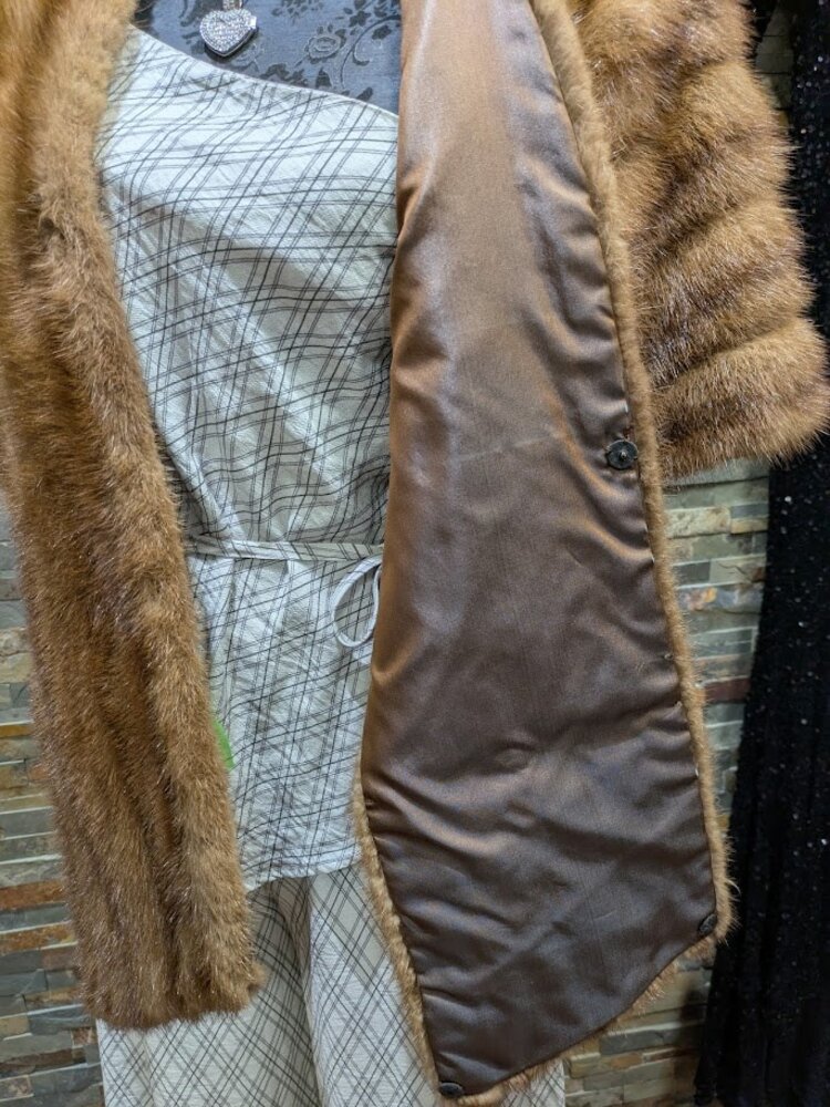 Brown Mink Shawl Stole O/S