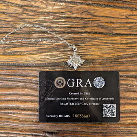 Moissanite Diamond 2.0 ct Necklace, Star Setting, white gold plated