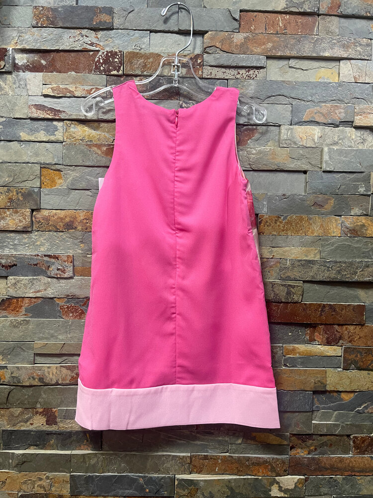 Rose Color Block Floral A-Line Dress, Size 5