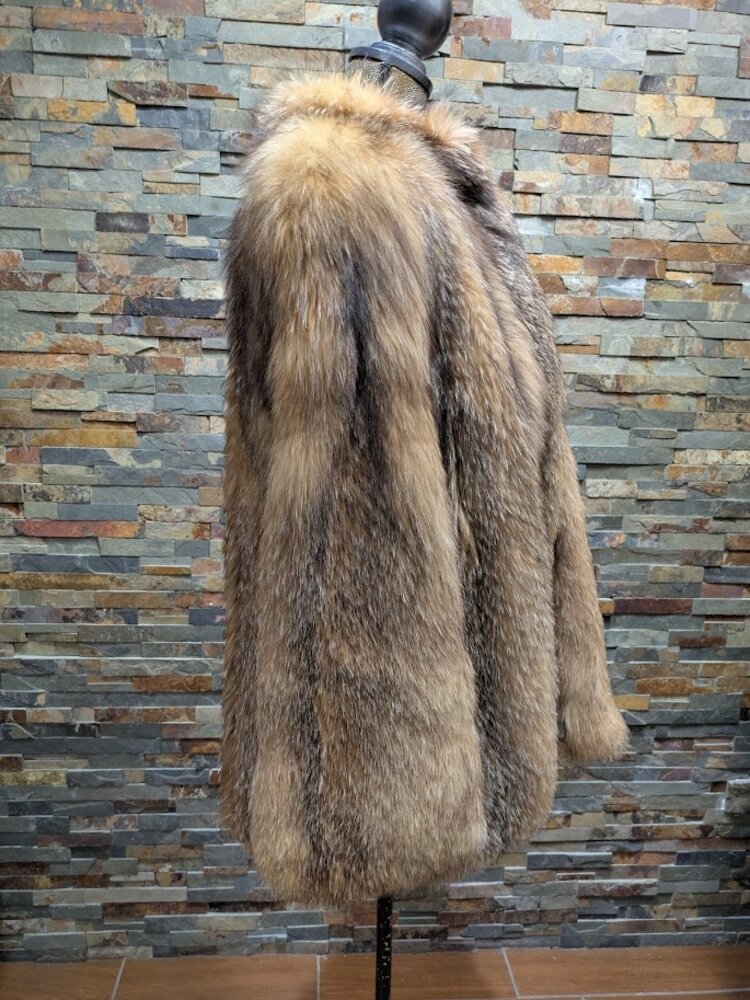 Crystal Dyed Silver Blue Frost Fox Jacket, Size Medium