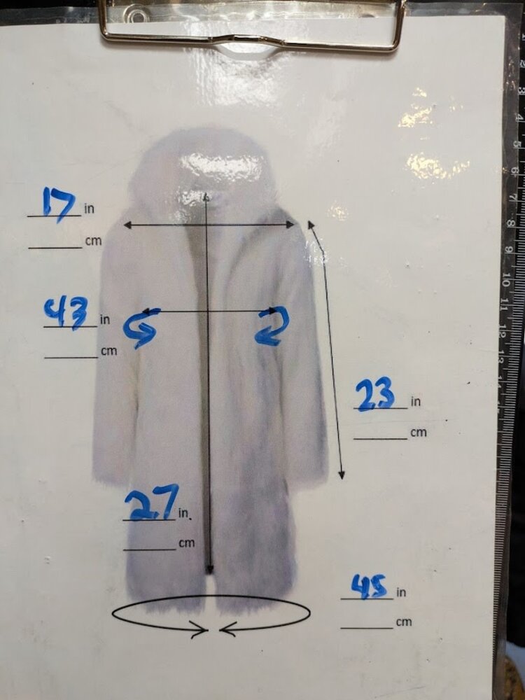 Crystal Dyed Silver Blue Frost Fox Jacket, Size Medium