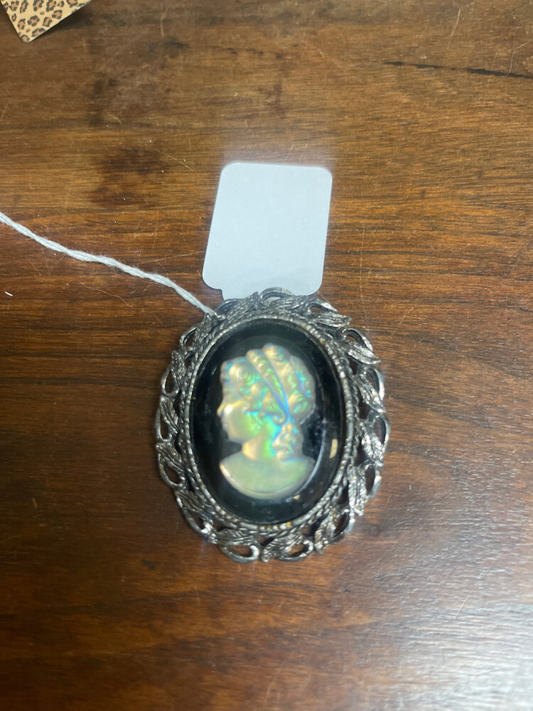 Black Cameo Brooch