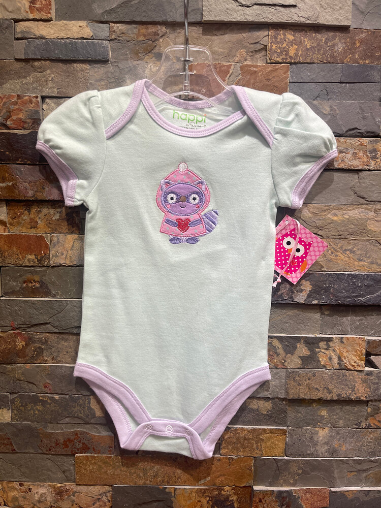 Aqua Onesie with Raccoon