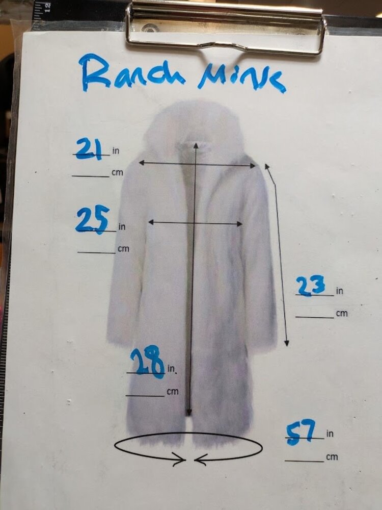 Andre Furs Dark Brown Ranch Mink Bomber with Diagonal Design Large