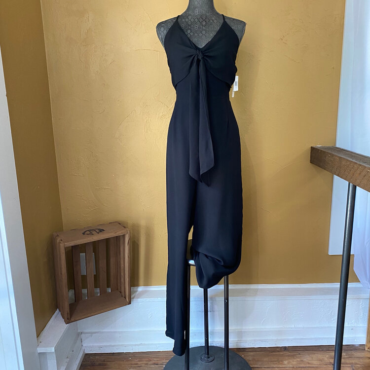 19 Cooper Black Jumpsuit with Front Tie