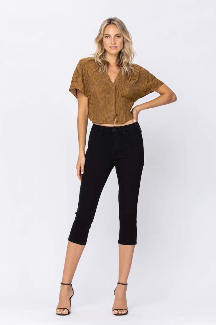 Judy Blue Black Denim Capris