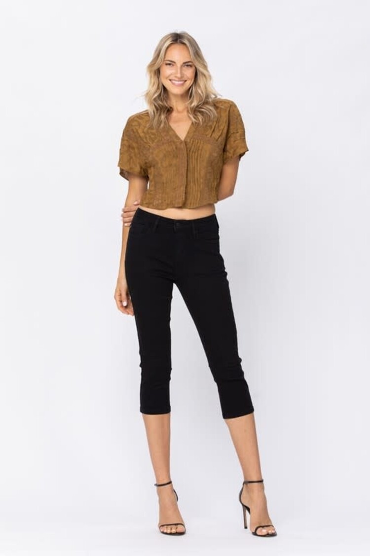 Judy Blue Black Denim Capris