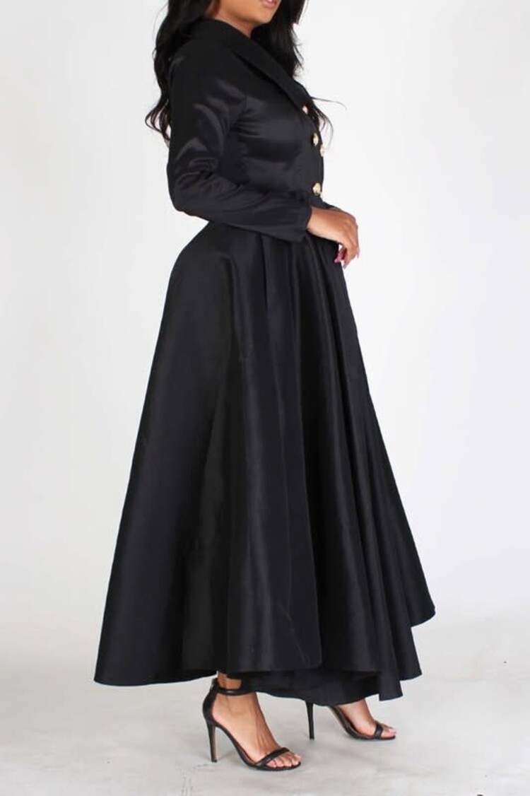 EIEN Black Double-Breasted Opera Coat