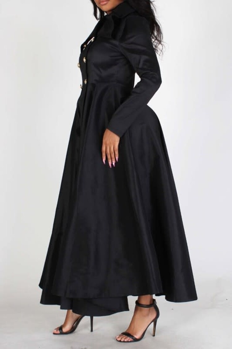 EIEN Black Double-Breasted Opera Coat