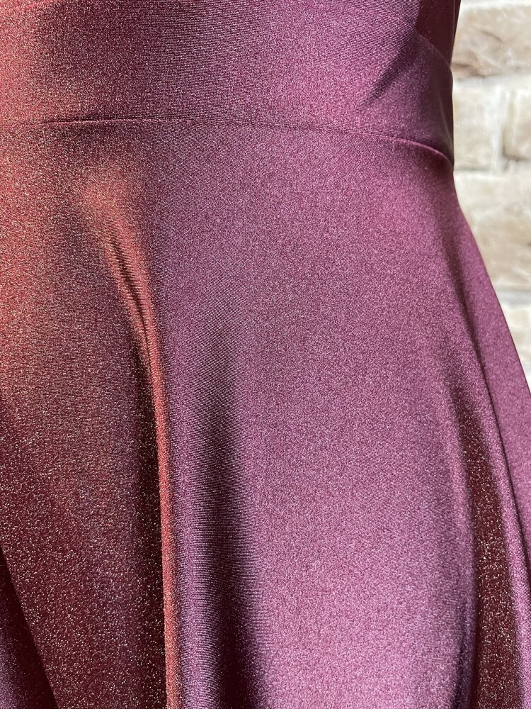 La Scala Maroon Scuba Skater Dress