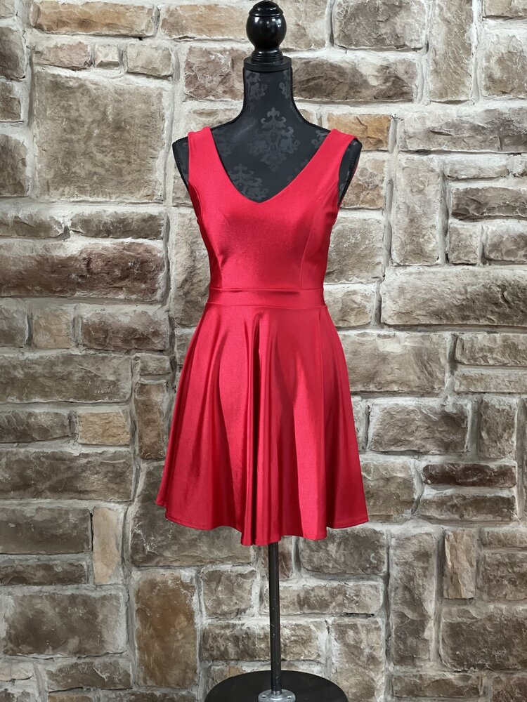 La Scala Red Scuba Skater Dress