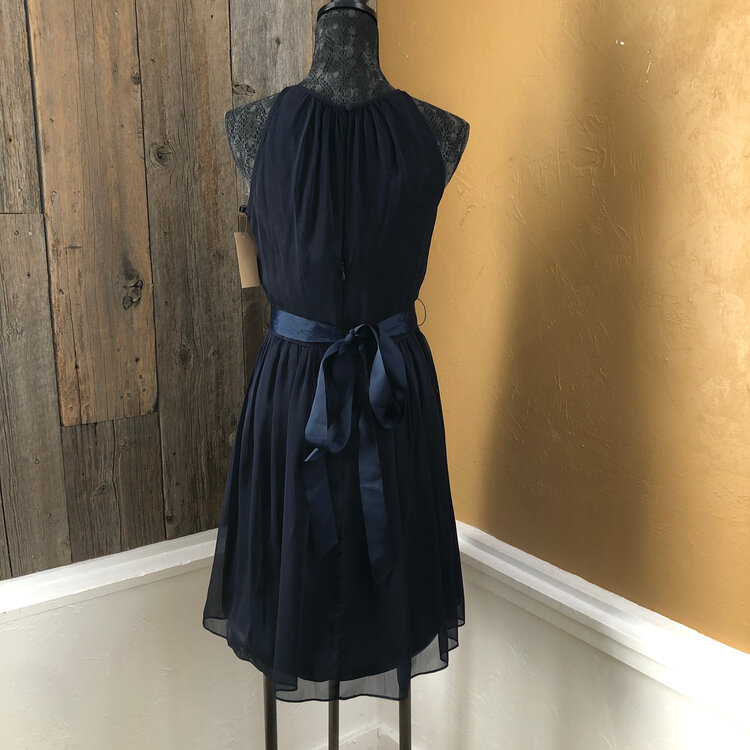 Adrianna Papell Blue Chiffon Dress, Size M