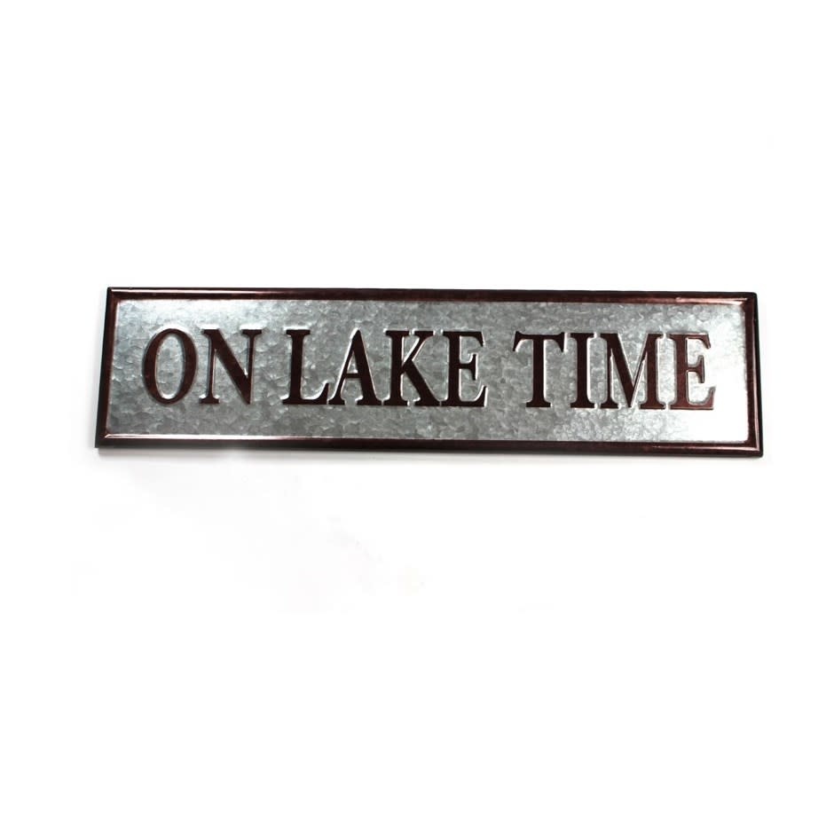 Plaque « On Lake Time » en métal