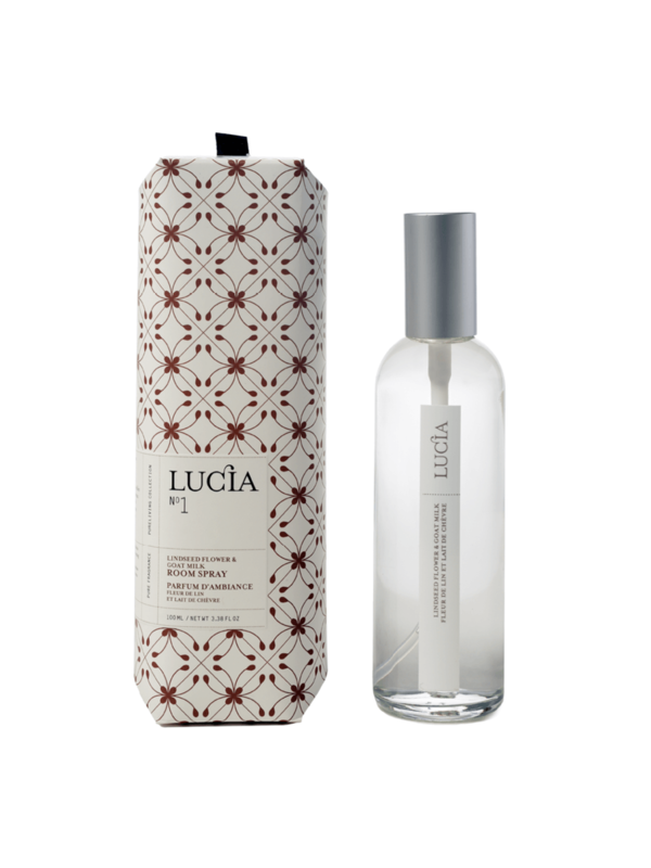 Lucia # 1: Parfum d'ambiance fleur de lin et lait de chèvre (100 ml)