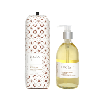 Lucia # 1: Savon pour les mains au lait de chèvre et à l'huile de lin (300 ml)