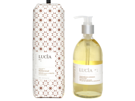 Lucia # 1: Savon pour les mains au lait de chèvre et à l'huile de lin (300 ml)