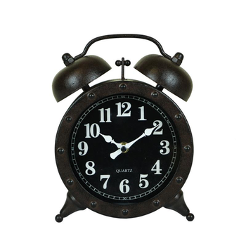 Horloge de table en métal rustique