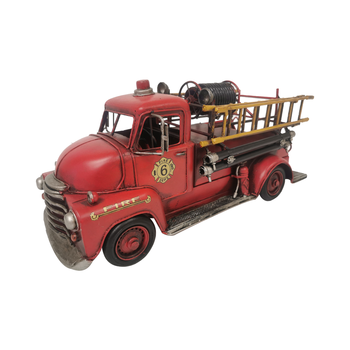 Camion de pompiers rouge en métal