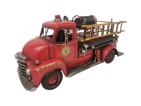Camion de pompiers rouge en métal